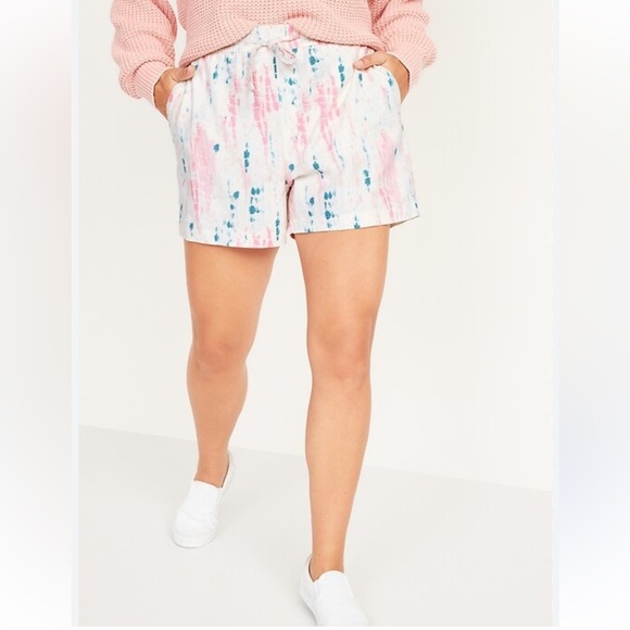 Old Navy High-Waisted Tie-Dye Linen-Bend Shorts Size Large - Picture 2 of 9